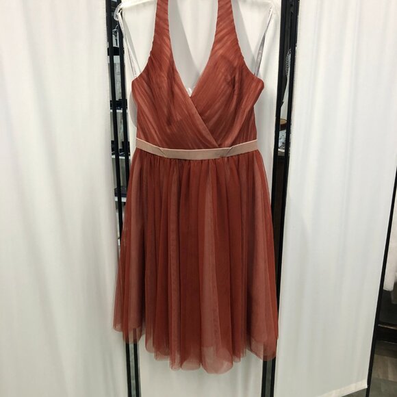 Size 6 Knee-Length Bridesmaid Burnt Orange Persismmon Rust Cayenne Vintage - Picture 3 of 9